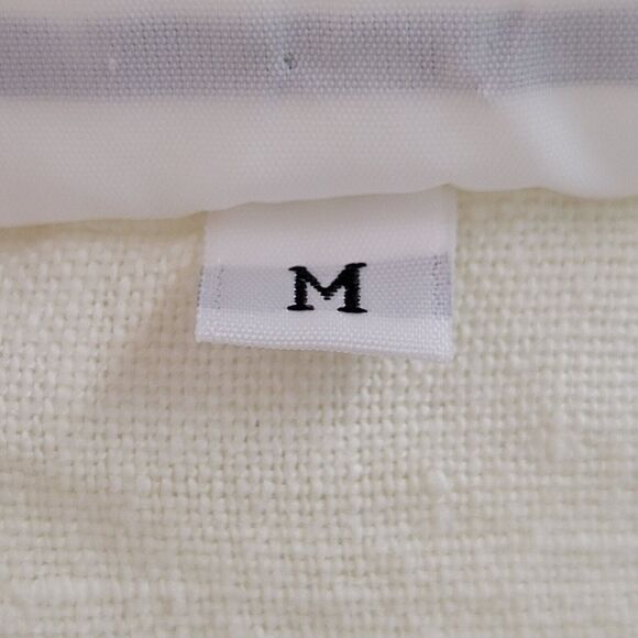 BRYN WALKER Ivory Linen Button-Back Cardigan Size M Lagenlook Boxy Off White - Picture 11 of 13